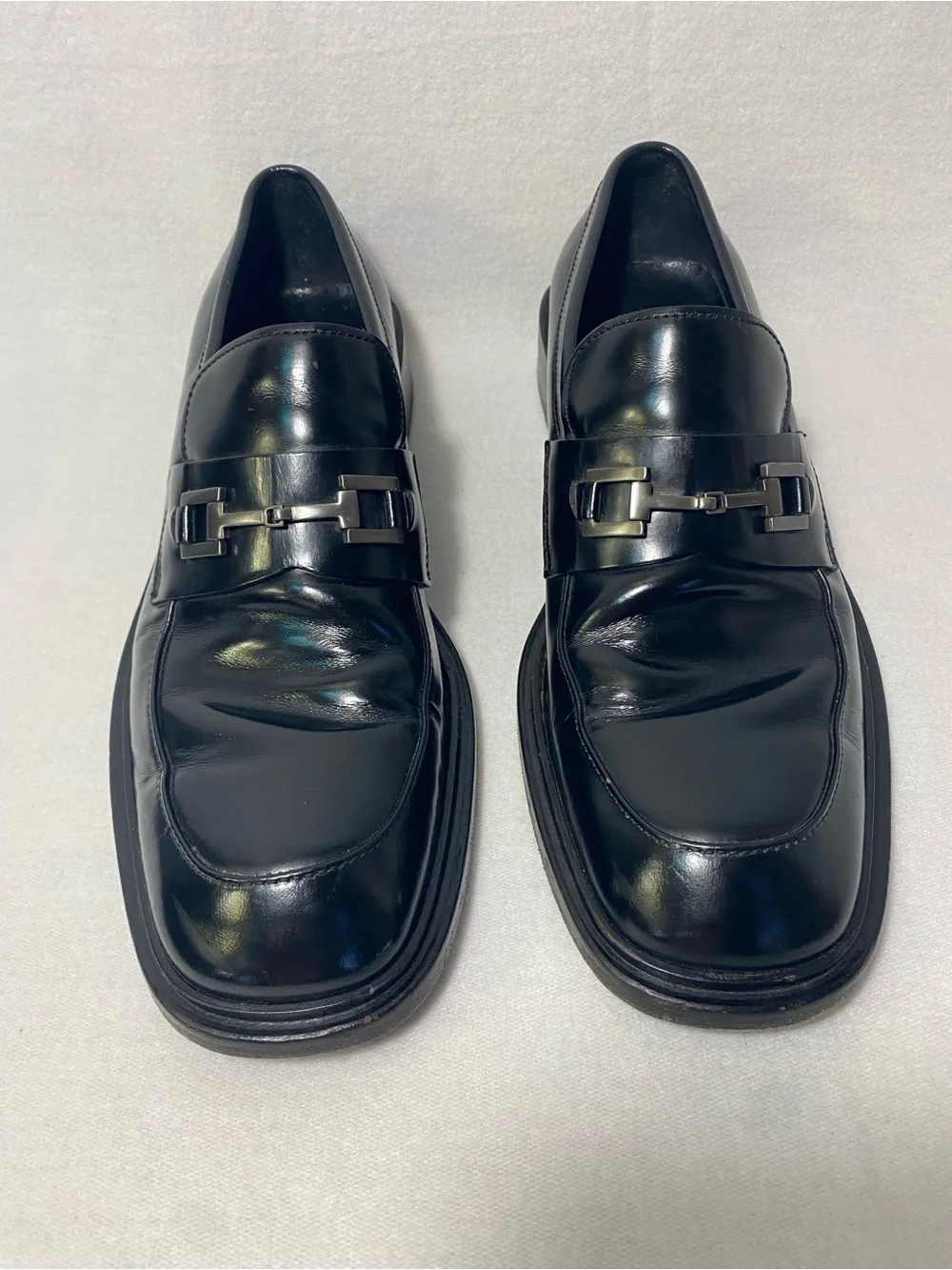 GUCCI Men’s Vintage Black Leather Horse-Bit Loafers ITALY Size 8.5D